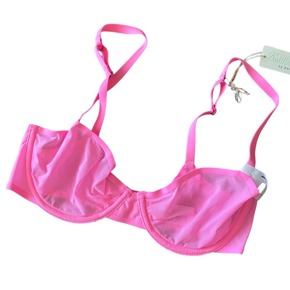 NWT Aerie Smoothez Balconette Unlined Bra Pink 32C